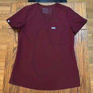 FIGS🩺Catarina One Pocket Maroon Scrub Top XXS